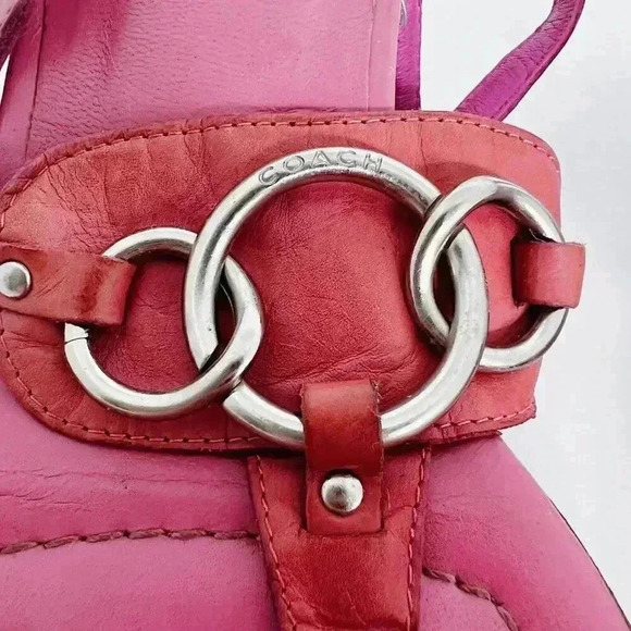 Coach Y2K Vintage Pink Leather Strappy Sandal Kitten Heels Pumps Women's Size 9 - Picture 5 of 12
